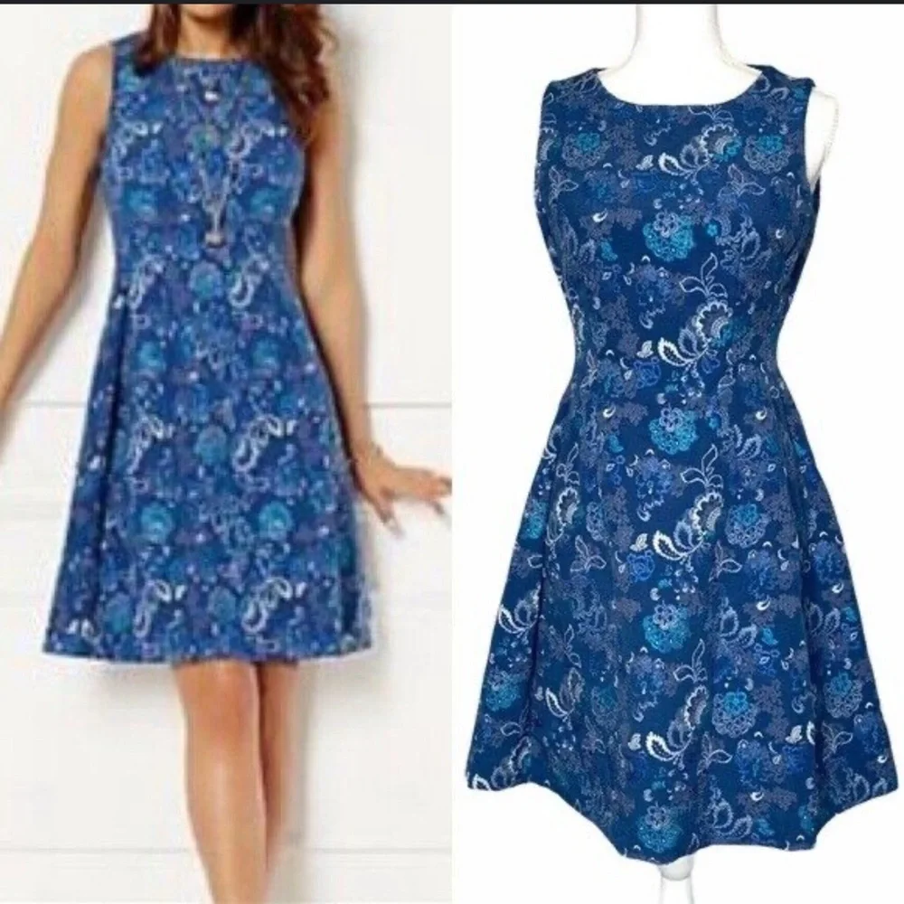 evamendes Elegant Blue Floral Women's Dress - Picture 1 of 2